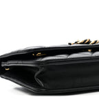 Lambskin Quilted Twisted CC Wallet On Chain WOC Black