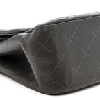 Caviar Quilted Jumbo Double Flap Grey