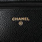 Caviar Quilted Wallet On Chain WOC Black