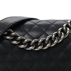 Caviar Quilted Small Boy Flap Black