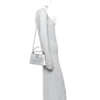 Lambskin Strass Mini Capucines  Silver