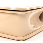 Patent Calfskin Quilted New Medium Plexiglass Boy Flap Beige