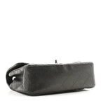 Metallic Caviar Quilted Mini Rectangular Flap Dark Grey