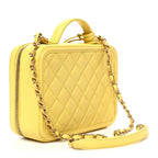 Caviar Quilted Medium CC Filigree Vanity Case Yellow