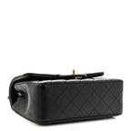 Lambskin Quilted Mini Rectangular Flap Black