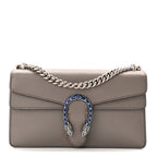 Dollar Calfskin Enamel Small Dionysus Shoulder Bag Dusty Grey Electric Blue