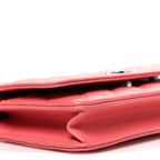 Lambskin Quilted Wallet On Chain WOC Pink