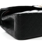Caviar Quilted Small Double Flap Black