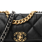 Lambskin Quilted Medium Chanel 19 Flap Black