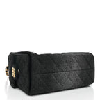 Washed Denim Quilted Mini Chanel 25 Handbag Black