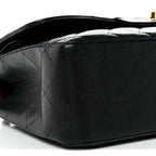 Caviar Quilted Jumbo Double Flap Black