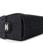 Denim Quilted Mini Chanel 25 Handbag Dark Blue