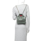 Aged Calfskin Quilted Small Gabrielle Backpack Green