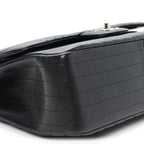 Caviar Chevron Quilted Jumbo Double Flap Black