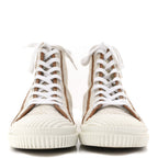 Jacquard Anagram Calfskin Mens High Top Sneakers 42 Natural White