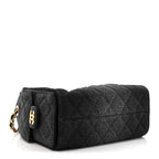 Washed Denim Quilted Mini Chanel 25 Handbag Black