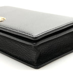 Calfskin Mini GG Marmont Chain Wallet Black