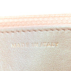Iridescent Caviar Quilted Wallet on Chain WOC Beige