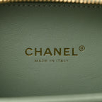 Caviar Quilted Small CC Filigree Vanity Case Mint