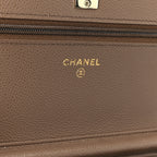 Caviar Quilted CC Turnlock Wallet On Chain WOC Brown