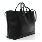 Textured Dollar Calfskin Medium Ophidia Shoulder Tote Bag Black