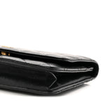 Lambskin Quilted Wallet On Chain WOC Black