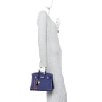 Togo Swift Officier Birkin 25 Bleu Encre Bordeaux