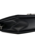 Goatskin Quilted Patent Medium Duo Boy Flap Dark Blue