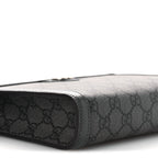 GG Supreme Monogram Textured Dollar Calfskin Web Small Ophidia Shoulder Bag Grey Black Graphite Grey