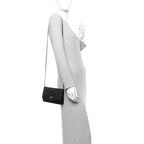 Caviar Quilted Wallet on Chain WOC Black