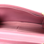 Tweed Quilted Wallet On Chain WOC Pink