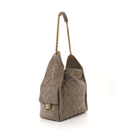 Suede Quilted Medium Chanel 25 Handbag Dark Grey
