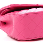 Caviar Quilted Medium Double Flap Dark Pink