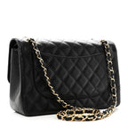 Caviar Quilted Jumbo Double Flap Black
