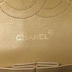 Lambskin Quilted Medium Double Flap Beige