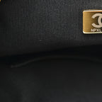 Suede Quilted Medium Chanel 25 Handbag Black