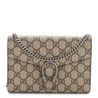 GG Supreme Monogram Mini Dionysus Chain Wallet Beige Taupe