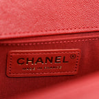 Lambskin Quilted Medium Boy Flap Red