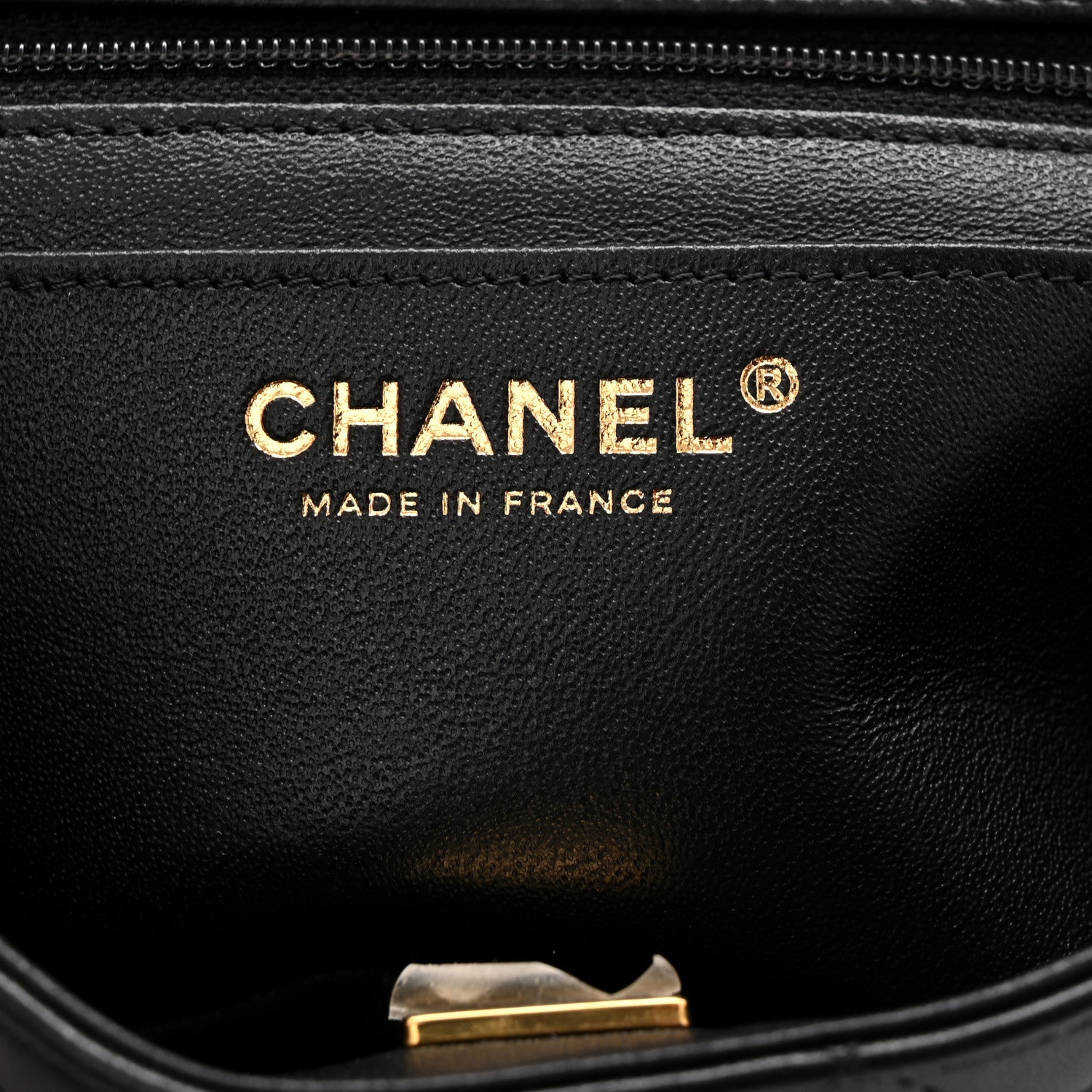 Lambskin Quilted Mini Rectangular Flap Black