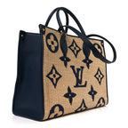 Raffia Calfskin Monogram Giant Onthego MM Blue
