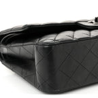 Lambskin Quilted Medium Double Flap So Black
