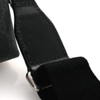 GG Supreme Monogram Azalea Calfskin Small Retro Interlocking G Wristlet Messenger Bag Black