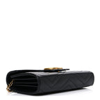 Calfskin Matelasse GG Marmont Chain Wallet Black
