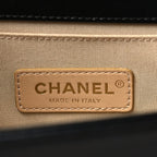 Lambskin Quilted Small Chain Detail Boy Flap Black