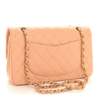 Caviar Quilted Medium Double Flap Beige Clair