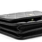 Caviar Quilted Mini Wallet On Chain WOC Black
