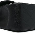 Caviar Quilted Jumbo Double Flap Black