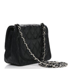 Lambskin Quilted Mini Square Flap Black