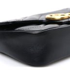 Calfskin Matelasse Super Mini GG Marmont Shoulder Bag Black