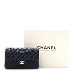 Lambskin Quilted Small Double Flap Blue